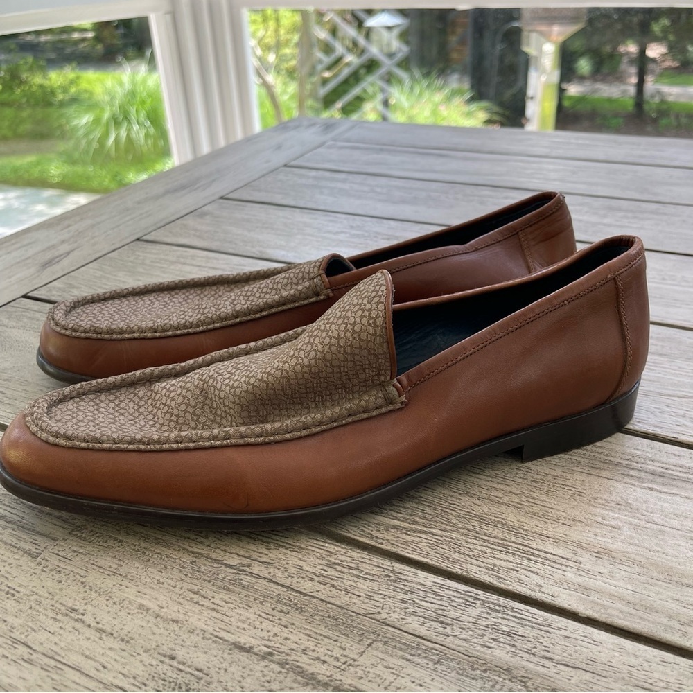 Coach Elijah Vintage P910 Monogram Slip On Dress Loafers Mens Size 13D